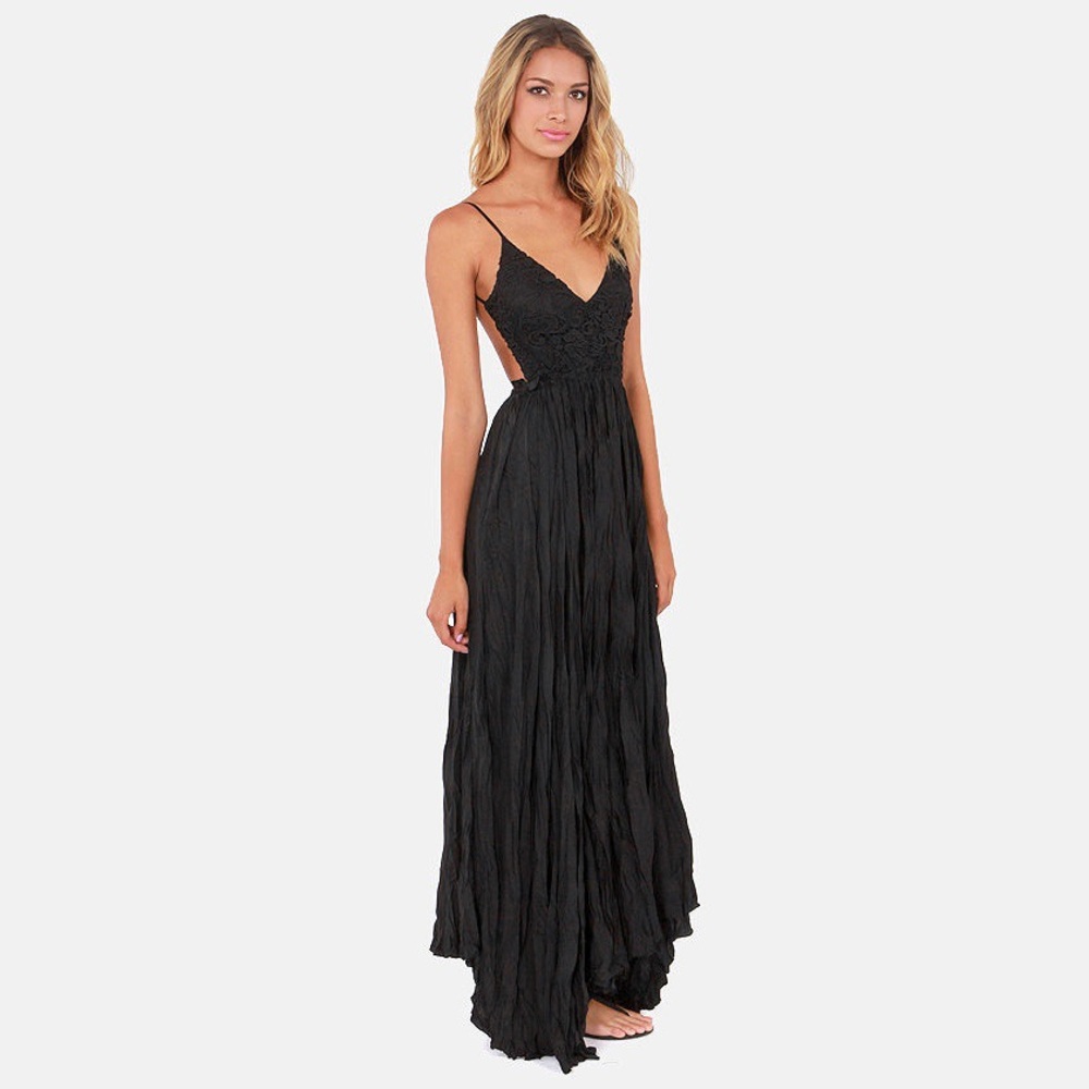 Lulu’s Snowy Meadow Crocheted Maxi Dress